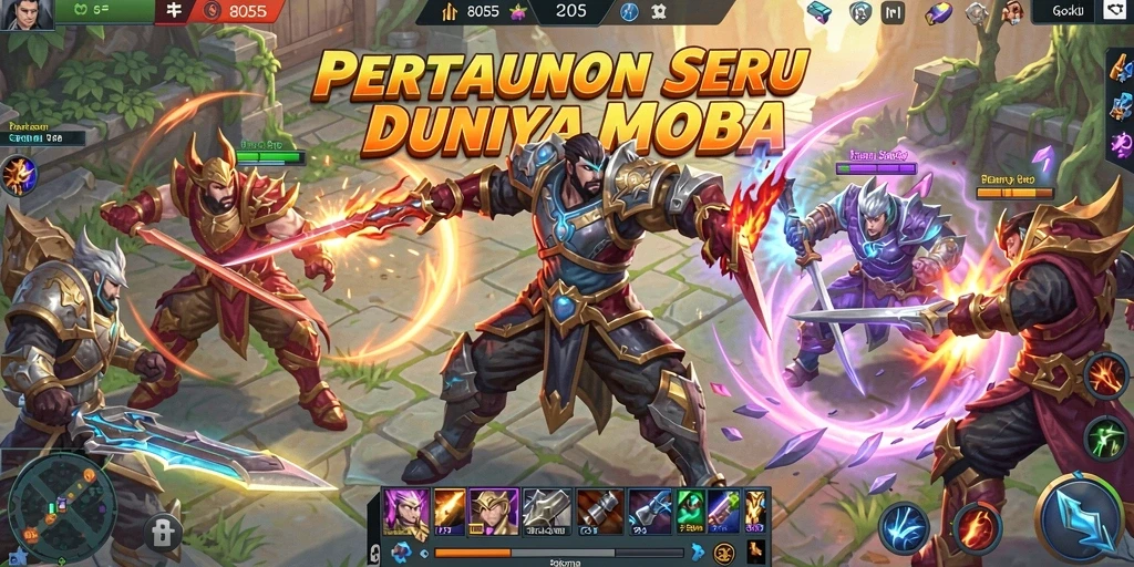 Tampilan dinamis gameplay seru dari 8055 di arena MOBA