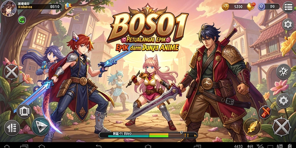 Screenshot utama BOS01 menampilkan aksi pertarungan karakter anime yang menegangkan.