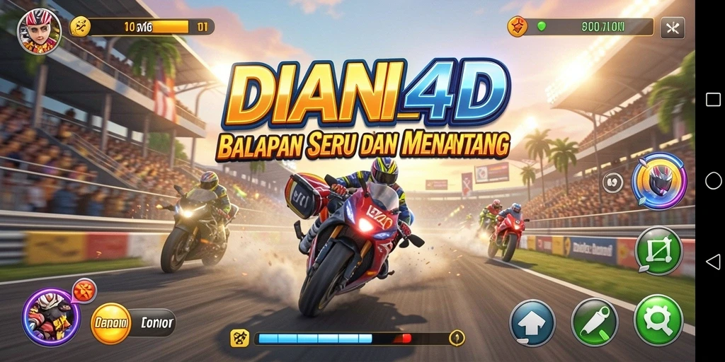 Tampilan menarik dari gameplay balapan DIANA4D dengan mobil kece.