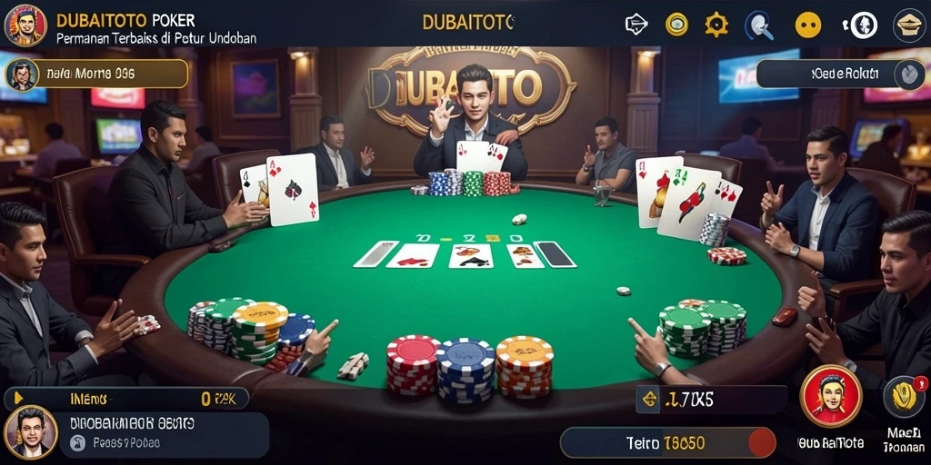 Tampilan seru gameplay Poker di DUBAITOTO.