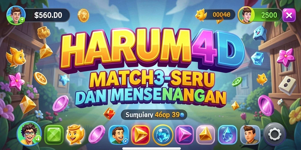 Gameplay menarik dan penuh warna dari HARUM4D dalam mode Match-3.
