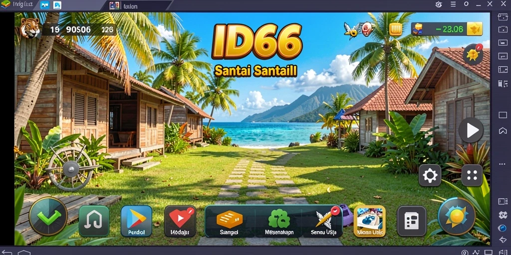 Screenshot ID66 menunjukkan gameplay Santai yang menyenangkan dan penuh warna.