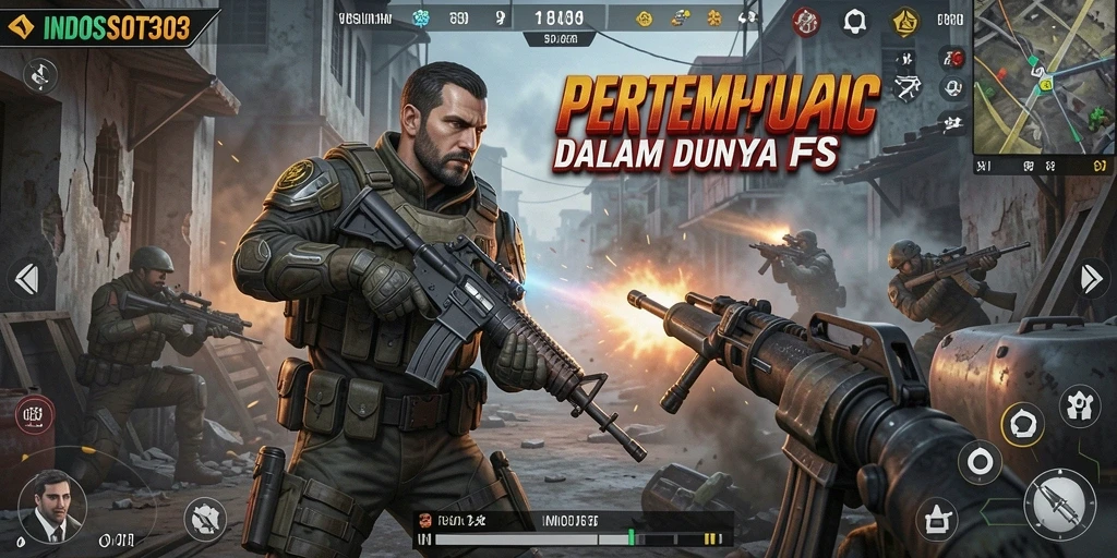 Tampilan gameplay mendebarkan dari INDOSLOT303 yang menunjukkan pertempuran FPS.