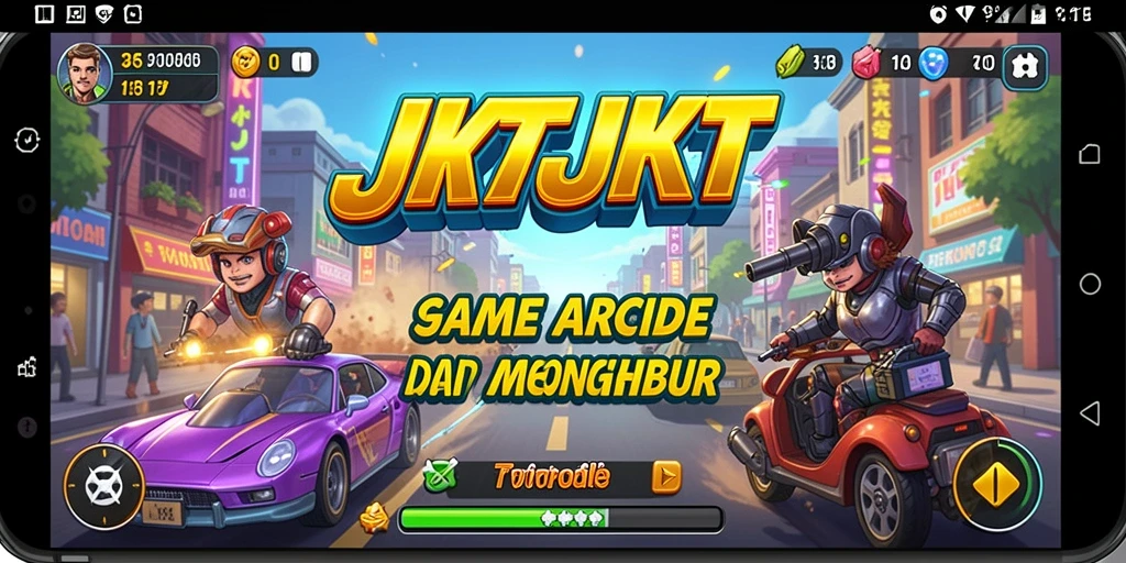 Tampilan gameplay JKTJKT penuh aksi dan rintangan menarik.