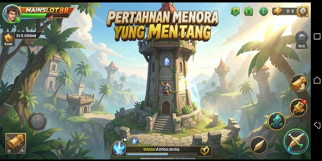 Screenshot menunjukkan aksi seru di gameplay Tower Defense MAINSLOT88.