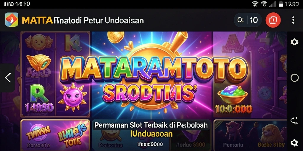 Screenshot gameplay MATARAMTOTO dengan tampilan Slot menarik.