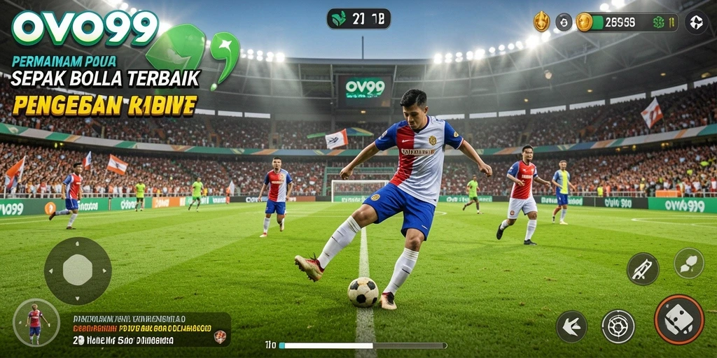 Screenshot OVO99 menunjukkan momen seru dari pertandingan sepak bola.