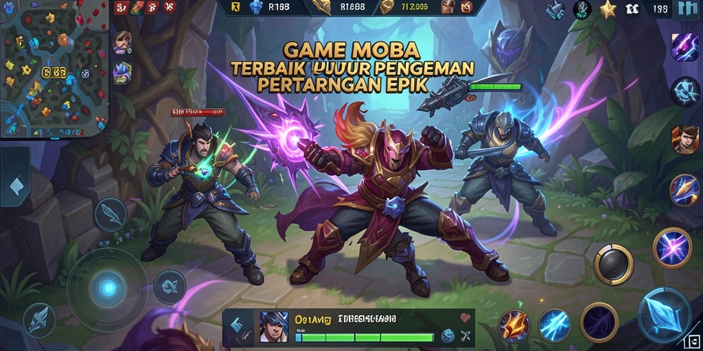 Tampilan gameplay RI188 yang seru dan menarik dari pertempuran MOBA.