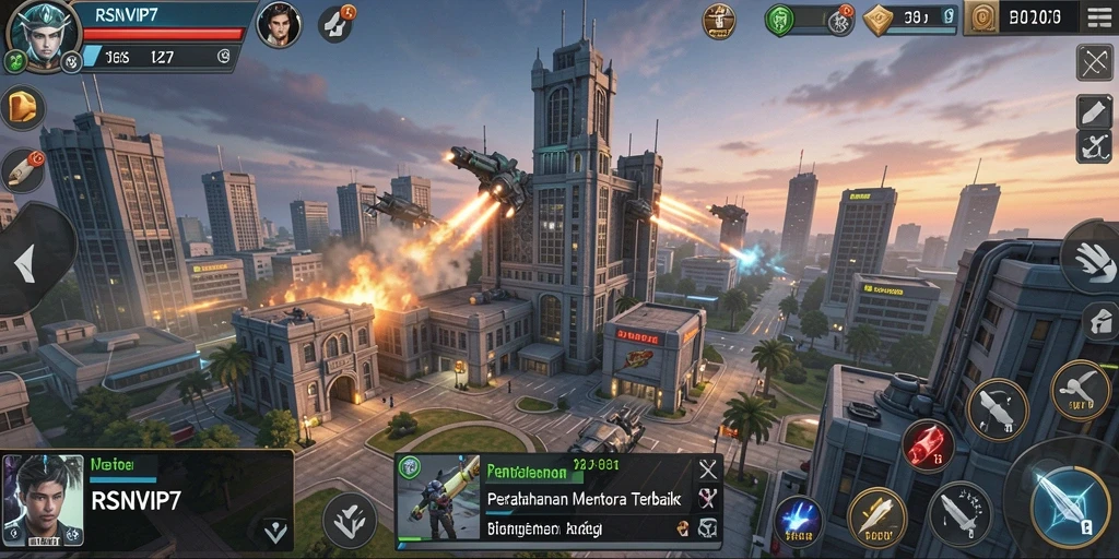 Tampilan gameplay menarik di RSNVIP7 dengan strategi pertahanan menara yang menantang.