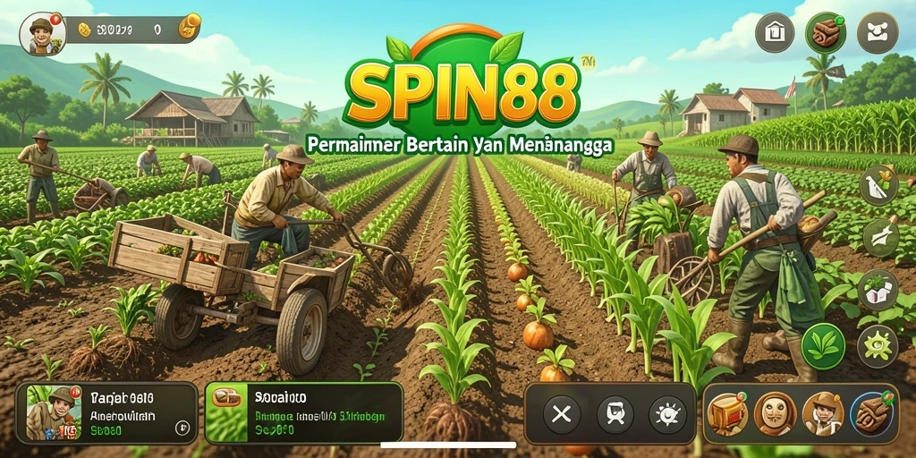 Screenshot SPIN88 menampilkan gameplay yang seru dalam bertani.