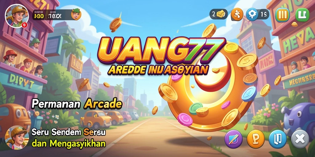 Tampilan gameplay UANG77 yang penuh warna dan menantang.