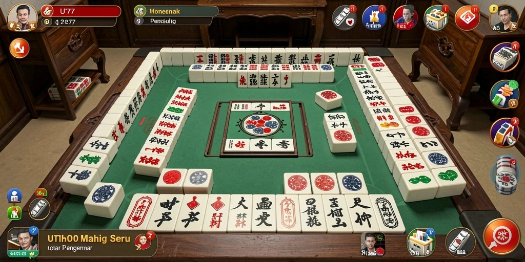 Tampilan gameplay UT77 yang menarik dengan ubin Mahjong.