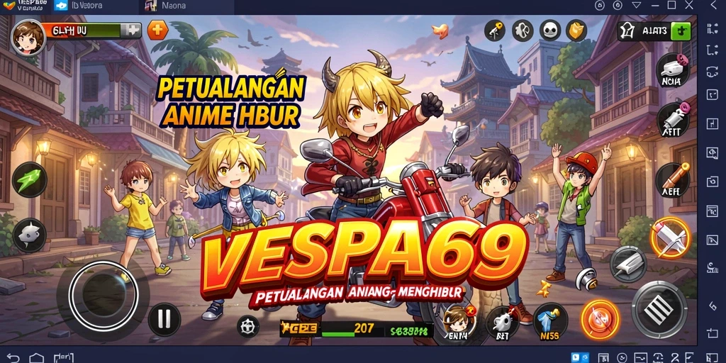 Tampilan gameplay VESPA69 yang menarik dan menampilkan karakter Anime.