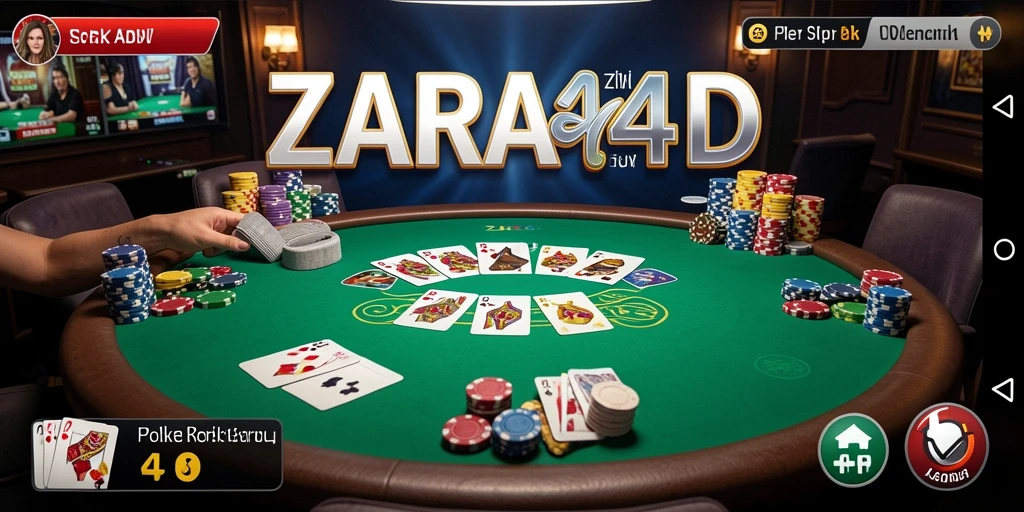 Screenshot ZARA4D menampilkan aksi seru permainan Poker yang mendebarkan.